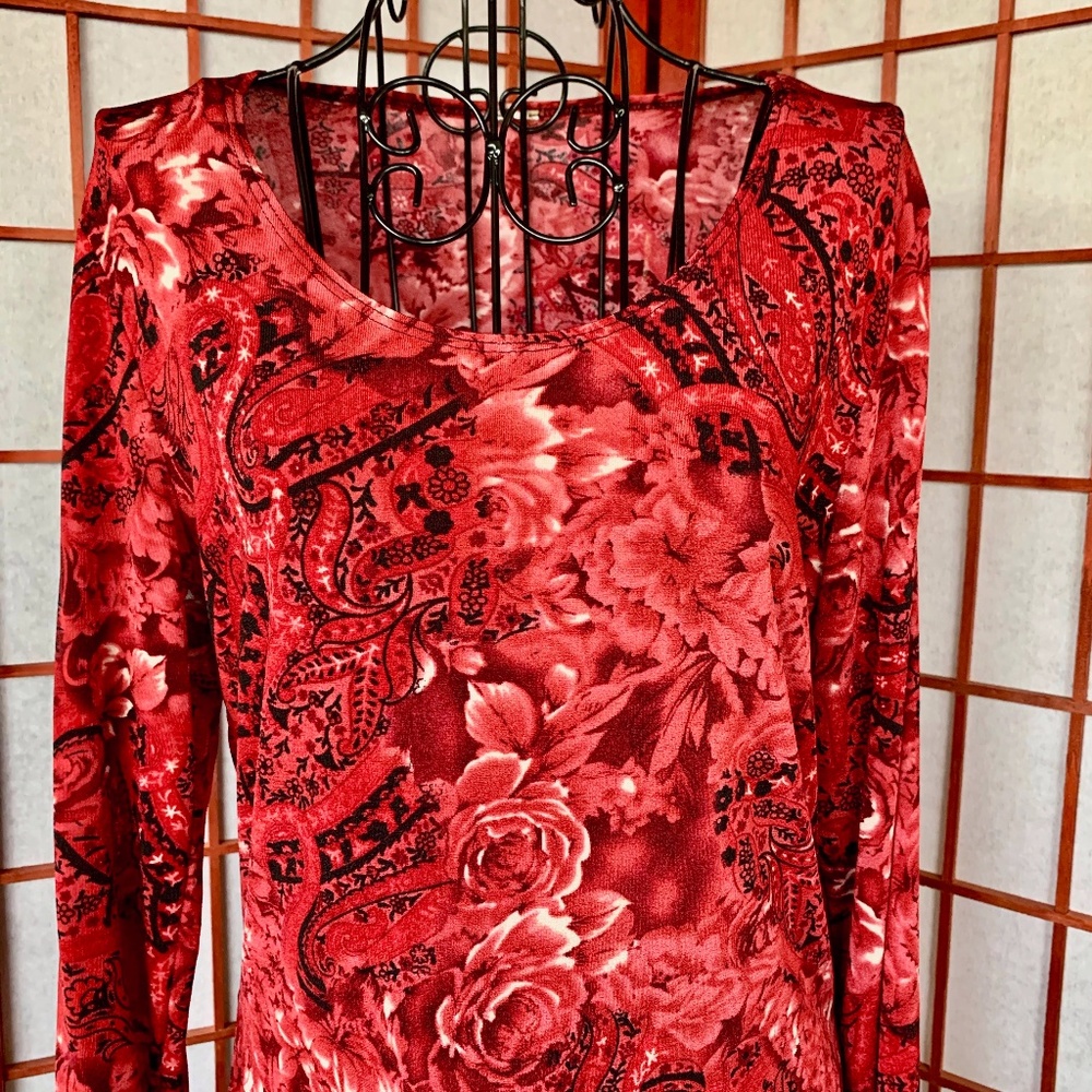 Miss Understood Floral Paisley Stretch Blouse